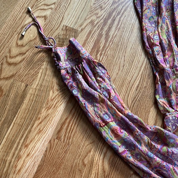 NWT Free People Paisley Chiffon Maxi Dress Silk Blend Small - Picture 12 of 15
